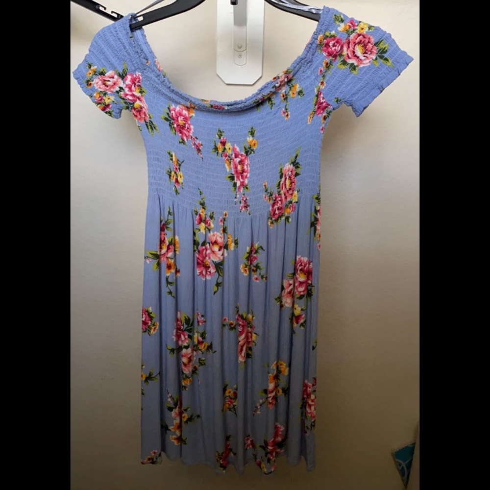 Baby Blue Floral Girls Dress